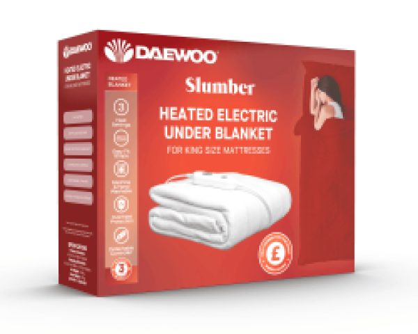 Daewoo 80W Slumber Heated Electric Under Blanket For King Size Mattresses