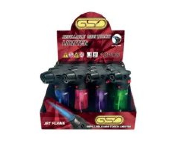 GSD Refillable Jet Flame Mini Torch Lighter 12 Pack