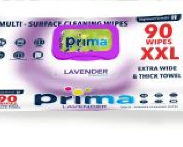 Prima Multi Surface Cleaning Wipes Lavender Fragrance 90 Pack - XXL