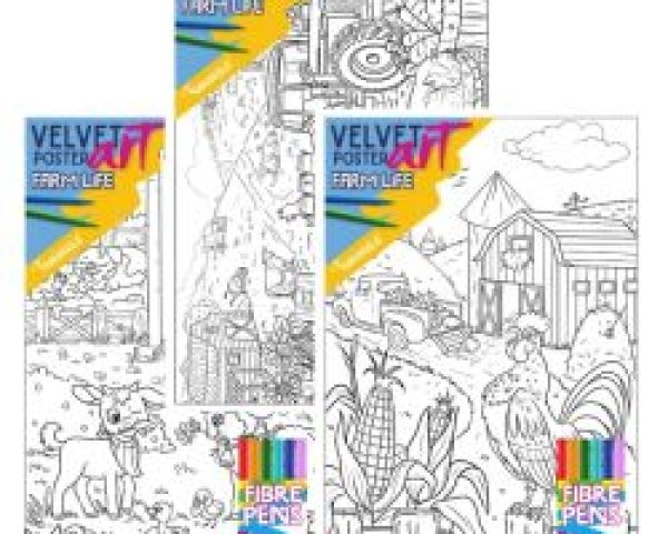 Squiggle Velvet Poster Art - Farm Life