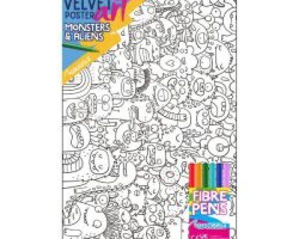 Squiggle Velvet Poster Art - Monsters & Aliens