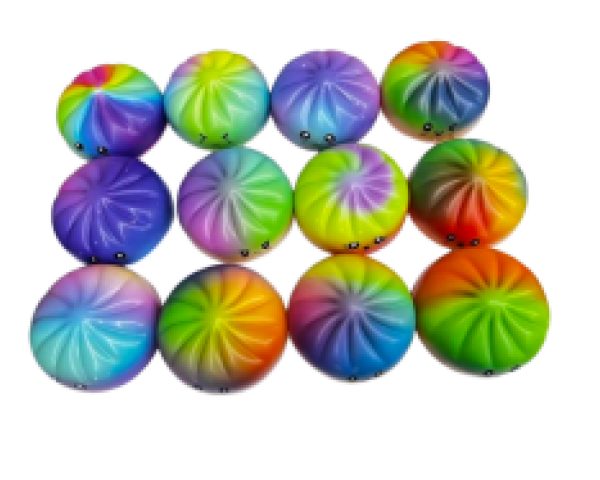 Squishy Foam Rainbow Dumpling 7cm (Individually packaged in polybag)